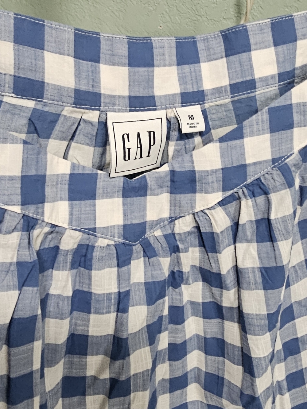 GAP Blue and White Gingham Blouse